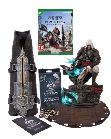 Pack Assassin's Creed IV Black: Flag Resynced + Estatua 1/8 + Hoja Oculta + Nine Men's Morris Boardgame